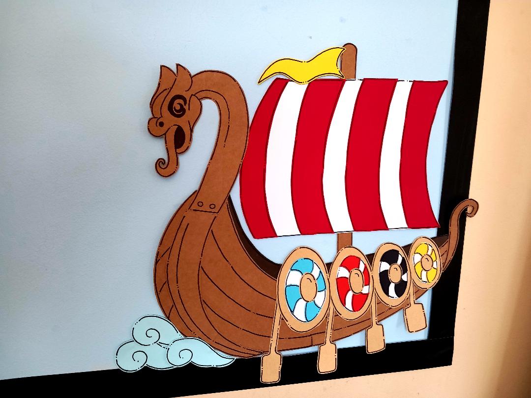 The Vikings are Coming Display (with Horns)