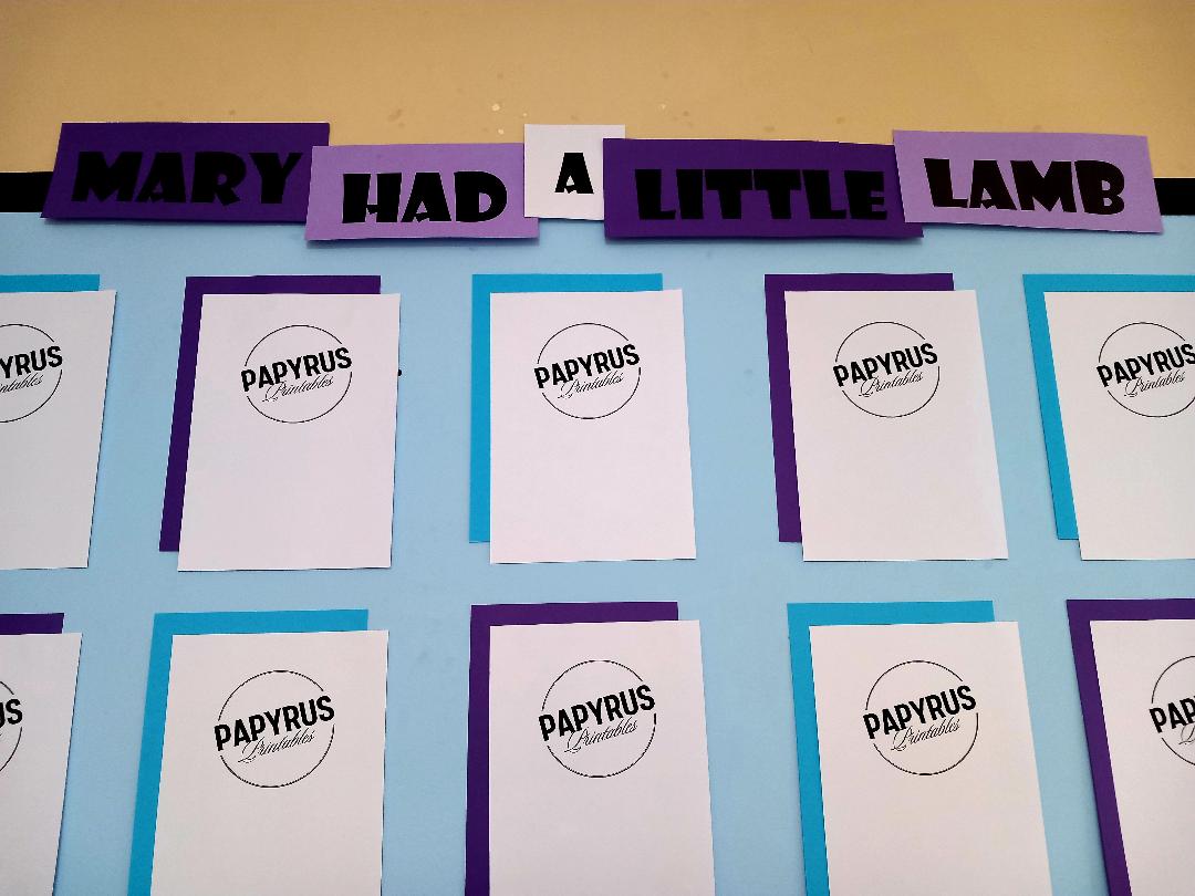 Mary Had a Little Lamb Classroom Display