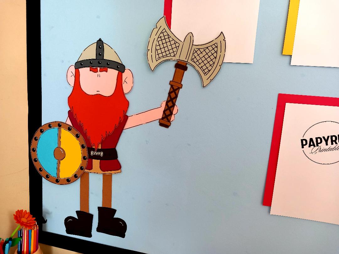 The Vikings Classroom Display – Viking Warrior & Longship